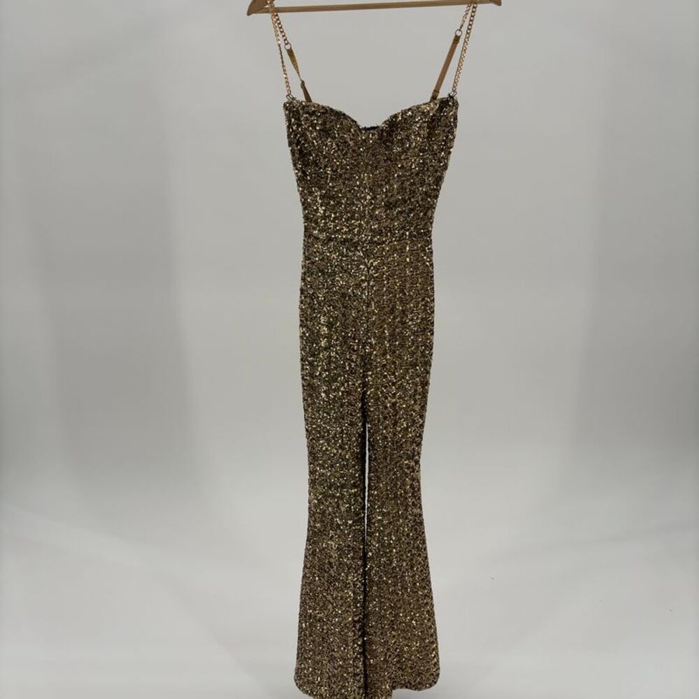 NADINE MERABI Lucinda Gold Jumpsuit